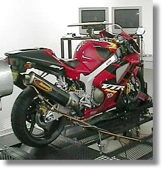 Honda VTR on Dyno during Power Commander tuning